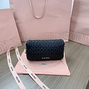 Colestore Miu Miu Crystal Leather Mini Bag Black 16x9x3.5 cm - 5