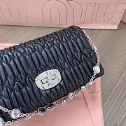 Colestore Miu Miu Crystal Leather Mini Bag Black 16x9x3.5 cm - 4