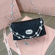 Colestore Miu Miu Crystal Leather Mini Bag Black 16x9x3.5 cm - 3