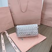 Colestore Miu Miu Crystal Leather Mini Bag Silver 16x9x3.5 cm - 6