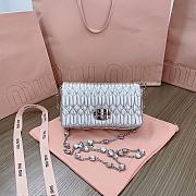 Colestore Miu Miu Crystal Leather Mini Bag Silver 16x9x3.5 cm - 5