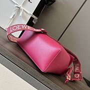 Colestore Loewe Small Satin Cowhide Puzzle Edge Bag Lipstick Red Glaze 24x10.5x16cm - 4