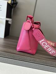 Colestore Loewe Small Satin Cowhide Puzzle Edge Bag Lipstick Red Glaze 24x10.5x16cm - 3