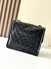 Colestore Chanel Vintage-Style Quilted Shoulder Bag Black Leather 26x11x23cm - 5
