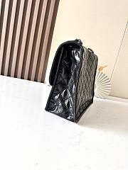 Colestore Chanel Vintage-Style Quilted Shoulder Bag Black Leather 26x11x23cm - 3