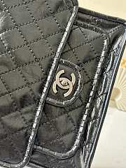 Colestore Chanel Vintage-Style Quilted Shoulder Bag Black Leather 26x11x23cm - 2