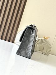 Colestore Chanel Vintage-Style Quilted Shoulder Bag Grey Leather 26x11x23cm - 5
