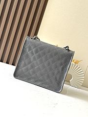 Colestore Chanel Vintage-Style Quilted Shoulder Bag Grey Leather 26x11x23cm - 4