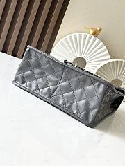 Colestore Chanel Vintage-Style Quilted Shoulder Bag Grey Leather 26x11x23cm - 3