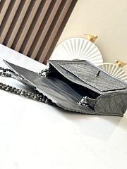 Colestore Chanel Vintage-Style Quilted Shoulder Bag Grey Leather 26x11x23cm - 2