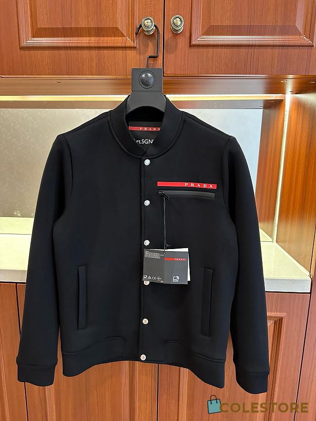 Colestore Prada Black Recycled Double Technical Jersey Sweatshirt Jacket Men - 1