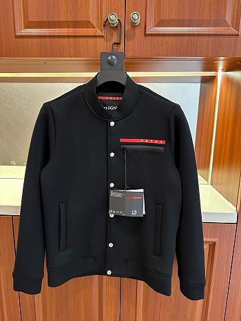 Colestore Prada Black Recycled Double Technical Jersey Sweatshirt Jacket Men