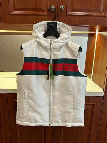 Colestore Gucci GG Hooded Down Vest Jacket White