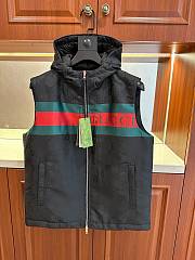 Colestore Gucci GG Hooded Down Vest Jacket Black - 1