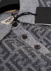 Colestore Fendi Jumper Grey FF Jacquard Polo Shirt  - 2
