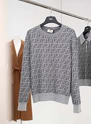 Colestore Fendi Sweater Grey FF Jacquard Sweater - 1