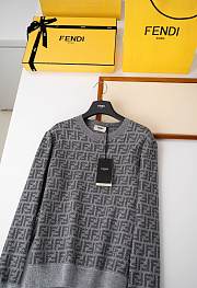 Colestore Fendi Sweater Grey FF Jacquard Sweater - 5