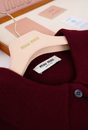 Colestore Miu Miu Cashmere Polo Sweater Amaranth Red/Maize Yellow - 6