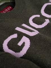Colestore Gucci Wool Top with Gucci Intarsia Variation Green - 3
