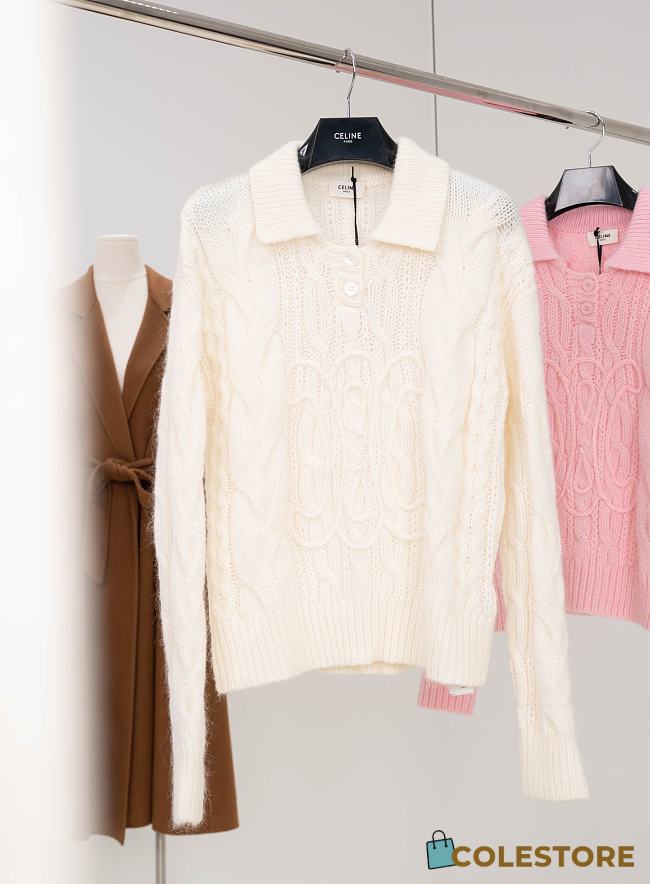 Colestore Celine Sweater In Aran Mohair and Wool Off White - 1