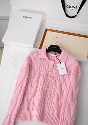 Colestore Celine Sweater In Aran Mohair and Wool Baby Pink - 2