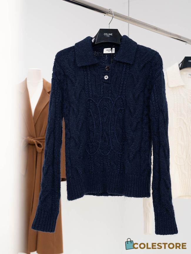 Colestore Celine Sweater In Aran Mohair and Wool Navy - 1