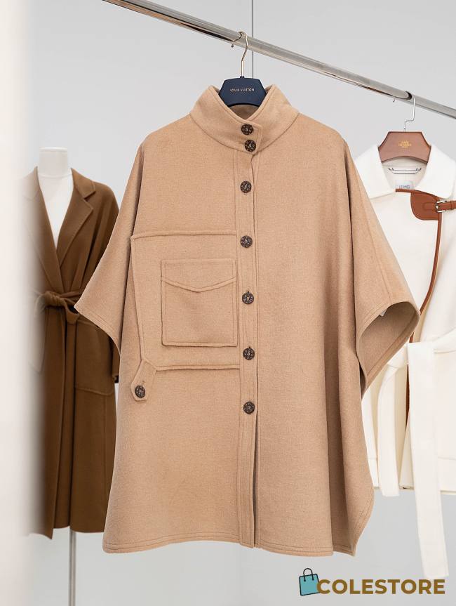 Colestore Louis Vuitton Button-Up Cape Coat Sandy Beige  - 1