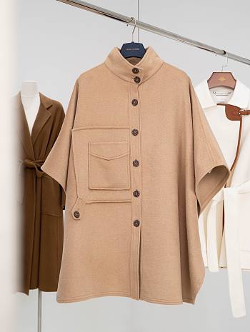Colestore Louis Vuitton Button-Up Cape Coat Sandy Beige 