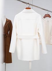 Colestore Hermes Cream White Leather Cashmere Coat - 5