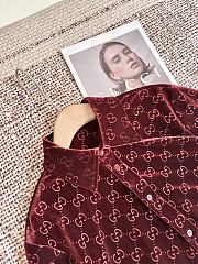 Colestore Gucci GG Satin Shirt with Tie Waist in Rosso Ancora Red - 4