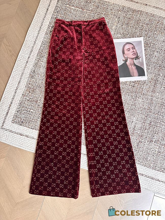 Colestore Gucci GG Satin Pants in Rosso Ancora Red - 1