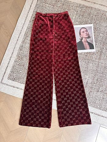 Colestore Gucci GG Satin Pants in Rosso Ancora Red