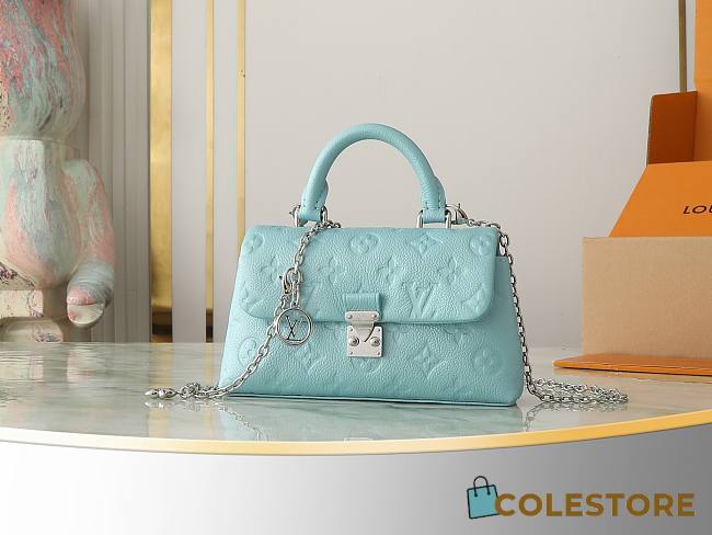 Colestore Louis Vuitton Nano Madeleine Monogram Empreinte Leather Azur Frost 21 x 12.5 x 6 cm - 1
