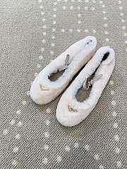 Colestore Prada Shearling Ballerinas White - 1