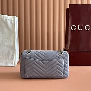 Colestore Gucci GG Marmont Medium Shoulder Bag Dusty Blue Suede 26x15x7cm - 6