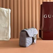 Colestore Gucci GG Marmont Medium Shoulder Bag Dusty Blue Suede 26x15x7cm - 5