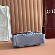 Colestore Gucci GG Marmont Medium Shoulder Bag Dusty Blue Suede 26x15x7cm - 4