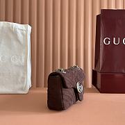 Colestore Gucci GG Marmont Medium Shoulder Bag Brown Suede 26x15x7cm - 5