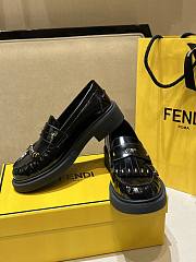 Colestore Fendi Logo Plaque Leather Loafers Black - 6