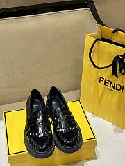 Colestore Fendi Logo Plaque Leather Loafers Black - 5