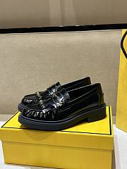 Colestore Fendi Logo Plaque Leather Loafers Black - 4