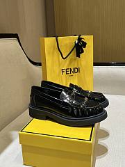 Colestore Fendi Logo Plaque Leather Loafers Black - 2