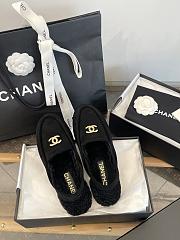 Colestore Chanel Shearling Slingback Loafers Black Gold CC - 6