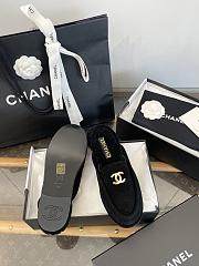 Colestore Chanel Shearling Slingback Loafers Black Gold CC - 5