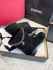 Colestore Chanel 25B Chain Charm Suede Short Boots Black - 5