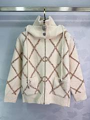 Colestore Chanel Coco Button Silk In Cashmere Zip Up Hoodie - 1