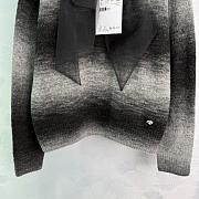 Colestore Chanel Gray Gradient Knit Top with Statement Bow - 5