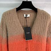 Colestore Fendi Ribbed Vanisé Cardigan Brown  - 4