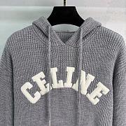 Colestore Celine Hooded Sweater in Ribbed Wool Medium Grey - 6