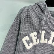 Colestore Celine Hooded Sweater in Ribbed Wool Medium Grey - 5